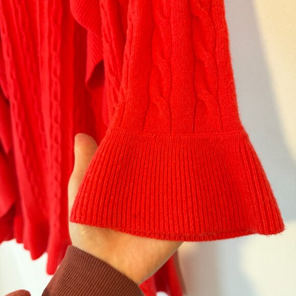 Lilly Pulitzer Cashmere Everglades Cable Sweater Coat in Red Size M - Picture 3 of 9